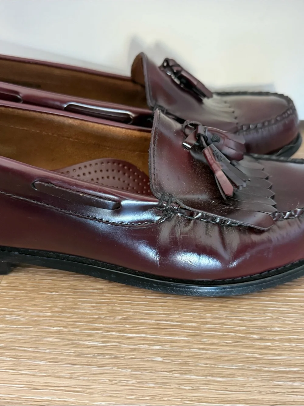 G.H. Bass & Co. Burgundy Tassel Kiltie Loafers